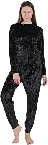 طقم بيجامات ESTAMICO للنساء مكون من قطعتين ملابس نوم مريحة وأكمام طويلة وسراويل نوم in Kuwait