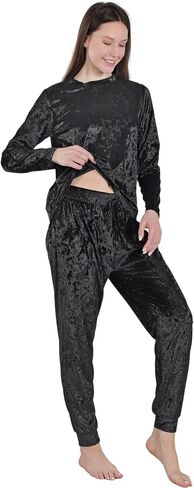 طقم بيجامات ESTAMICO للنساء مكون من قطعتين ملابس نوم مريحة وأكمام طويلة وسراويل نوم in Kuwait