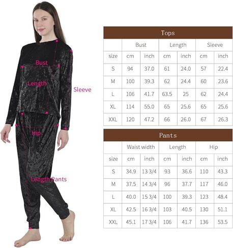 طقم بيجامات ESTAMICO للنساء مكون من قطعتين ملابس نوم مريحة وأكمام طويلة وسراويل نوم in Kuwait