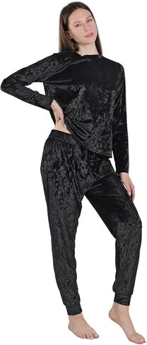 طقم بيجامات ESTAMICO للنساء مكون من قطعتين ملابس نوم مريحة وأكمام طويلة وسراويل نوم in Kuwait