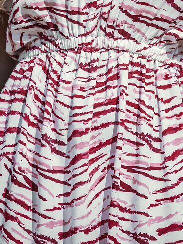 CUPSHE Women Striped Tie-Dye Wash Cover-Up Dress Short Sleeves V Neck Cover Up Sexy Summer in Saudi Arabia