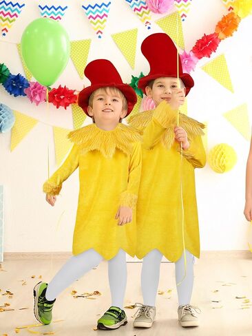 مجموعة أزياء SOMSOC Kids الكلاسيكية لكتاب القصص القصيرة للقراءة عبر أمريكا قبعة حمراء يومية من القطيفة جوارب شال غامض للحفلات التنكرية in Kuwait