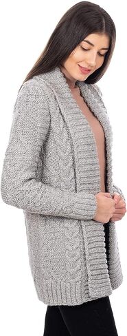 SAOL Ladies Open Front Soft Merino Blend Knit Cardigan in Saudi Arabia