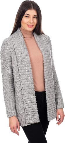 SAOL Ladies Open Front Soft Merino Blend Knit Cardigan in Saudi Arabia
