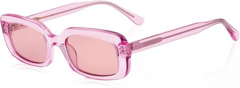 veda Tinda Rectangle Sunglasses Womens Light Pink 90's Retro Trendy Fashion Cool Vintage Sun Glasses Square Y2k Accessories UV400 Blocking C26S07 in Kuwait
