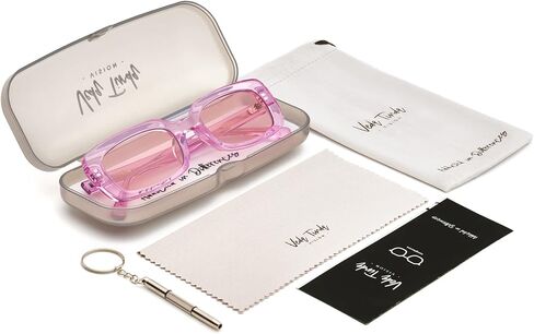 veda Tinda Rectangle Sunglasses Womens Light Pink 90's Retro Trendy Fashion Cool Vintage Sun Glasses Square Y2k Accessories UV400 Blocking C26S07 in Kuwait