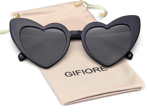 نظارات GIFIORE على شكل قلب مستقطبة كلاسيكية كبيرة الحجم على شكل قلب Cateye نظارات شمسية لطيفة عتيقة وظلال كبيرة حماية من الأشعة فوق البنفسجية 400 in Kuwait