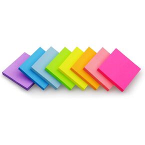 Sticky Notes 2x2 inch Bright Colors Self-Stick Pads 24 Pads/Pack 60 Sheets/Pad Total 1440 Sheets