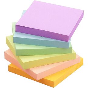 Early Buy Sticky Notes 3x3 Self-Stick Notes 6 Pads, 6 Pastel Color, 100 Sheets/Pad