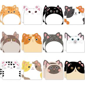 Yinder 24 Pads Cute Sticky Notes Kawaii Fun Animal Sticky Notes Pads Bulk Cartoon Memo Self Adhesive for Veterinary Gift Office School Tab Animal Party Supplies(Cruise)