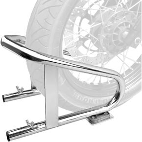 Heavy Duty Motorcycle Stand Wheel Chock Fits 5.5'' Wide Tires, Portable Removable Motorcycle Wheel Chocks for Trailer Or Garage, 1 Pack, Silver