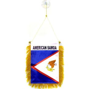 AZ FLAG American Samoa Mini Banner 6'' x 4'' - American Samoan Pennant 15 x 10 cm - Mini Banners 4x6 inch Suction Cup Hanger