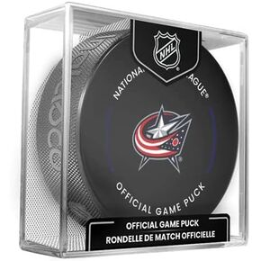 Blue Jackets Officially Licensed Game Hockey Puck with Holder