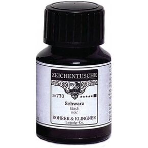 Rohrer & Klingner 50 ml Bottle Calligraphy Ink | Black / Schwarz