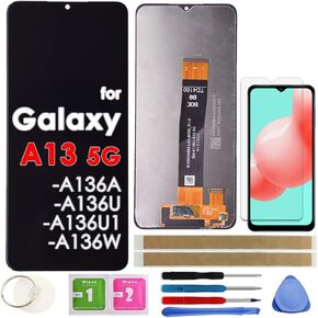 LCD Screen Replacement Touch Display Digitizer Assembly for Samsung Galaxy A13 5G A136 SM-A136 A136A SM-A136U SM-A136U1 SM-A136W 6.5" (NOT for A13 4G)