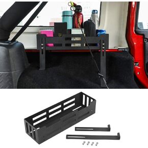 RT-TCZ for Wrangler Rear Trunk Cargo Rack, Back Storage Rack Basket for Jeep Wrangler JK JL Organizer Accessories Black Metal