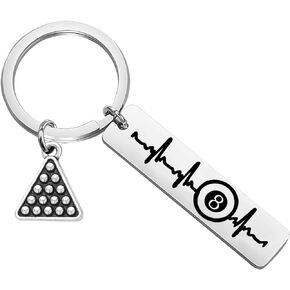 PLITI Billiards Ball Keychain Pool Player Gift Billiards Player Gift Eight Number Ball Keyring Pool Table Gifts