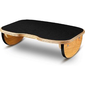 Foot Stool Under Desk Wood Larger Size Office Desk Footrest Rocking Foot Nursing Stool Rocker Balance Board for Supporting Relieving Leg Pressure, Home and Office Use, 15.8 x 11 x 4.3 Inches