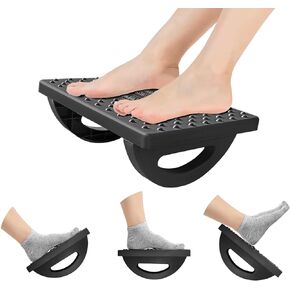 Ergonomic Foot Rest Rocking Foot Rest with Soothing Foot Massager for Office and Home Use Promotes Blood Flow in Legs and Feet (Black)