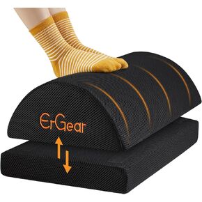 ErGear Foot Rest for Under Desk at Work with 2 Height Options, Ergonomic Memory Foam Under Desk Footrest for Foot, Leg, Lumbar & Back Pain Relief,Desk Foot Stool with Washable Cover, at Home, Office