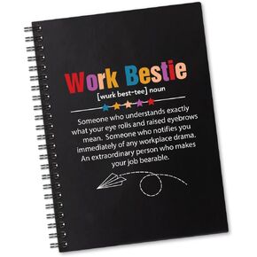 Work Bestie Definition 160 Blank Pages Spiral Notebook, New Job Promotion Retirement Friendship Gift for Colleague Work Bestie Friend, Leaving Gift for Colleague, Coworker Appreciation Gift D