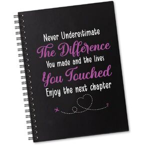 Never Underestimate the Difference You Made 160 Blank Pages Spiral Notebook, Leaving Gift for Coworker, Retirement Gift for Colleague, Farewell Gift for Friend, Appreciation Gift for Employee