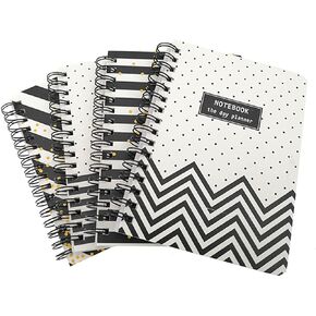 ALIMITOPIA 4 Pack Small Spiral Notepad Journal,Wirebound Ruled Sketch Book Notebook Diary Memo Planner,A6 Size(5.7X4.1) & 80 sheets (Flower B)