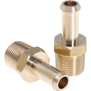 Fuel Hose Fitting Adapter Replaces 65380 Fuel Line Fittings for Holley 12-289-11 and 350 SBC Fuel Pump for Holley 12-803 Bypass Pressure Regulator for Ford Mustang 289 3/8 Inch NPT to 3/8 Inch Barb