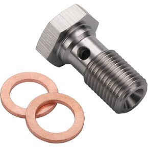 M10x1.0 متري الفولاذ المقاوم للصدأ واحد بانجو بولت الفرامل المناسب محول 20 مللي متر طويلة مع غسالات النحاس