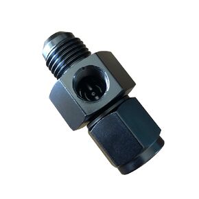 Black 6AN Male to AN6 Female with 1/8" NPT Gauge/Sensor Side Port Adapter