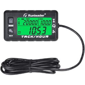 Inductive Tachometer Gauge Hour Meter Engine Tachometer Maintenance Reminder Digital Tacho Hour Meters for Boat Lawn Mower Generator Marine ATV Motorcycle (Black) in Kuwait