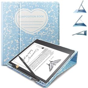 E NET-CASE Case for Kindle Scribe 10.2 inch 2022 Released, Multi-Viewing Adjustable 360 Degree Rotating Stand Cover for Kindle Scribe 10.2", Auto Sleep/Wake with Pen Holder, (Pink)