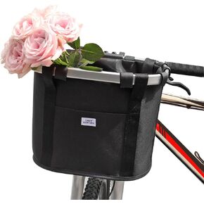 Bike Basket for Women, Bicycle Handlebar Basket for Small Dog Cat, Easy Install and Quick Release Multi-Purpose Picnic Basket Shopping Bag