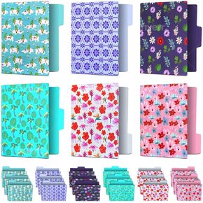 18pcs Decorative Waterproof File Folders Floral Folders, Tropical Theme Folders, Cute File Folder, Beach Plants File Folder, Letter Size Colored File Folders, 9.5x11.5 Inches, for Office and Home.