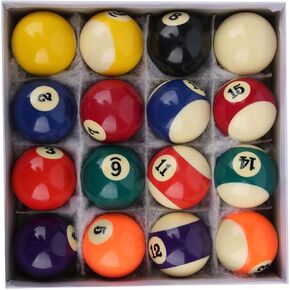 Billiard Ball,16Pcs Billiard Ball Complete Set 2in Polyester Resin Pool Table Accessories Indoor Sport for Playroom Bar