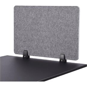 Stand Up Desk Store ReFocus Raw Clamp-On Acoustic Desk Divider Mounted Privacy Panel to Reduce Noise and Visual Distractions (Anthracite Gray, 23.6" x 16")