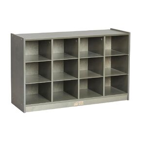 ECR4Kids 12 Cubby Mobile Tray Storage Cabinet, 3x4, Classroom Furniture, Natural