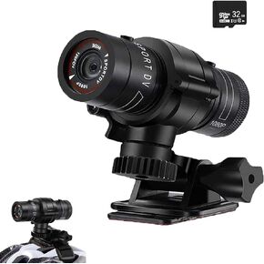 Bicycle Motorbike Helmet Camera, HD 1080P Sports Action Camera, Motorcycle Helmet Camera Waterproof Bike Video Camera, for Outdoor Wilderness (TF32G)