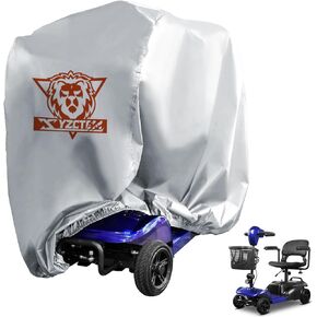 XYZCTEM Mobility Scooter Storage Cover,Heavy Duty 420D Polyester Oxford Waterproof,Durable, UV, Water Resistant Covers with Storage Bag & Protective Reflective Strip(Grey,48 inch Length)