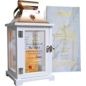 60th Wedding Anniversary Lantern, Best 60th Anniversary Wedding Gifts for Couple Parents Wife Husband Diamond 60 Years of Marriage Anniversary Wedding Gifts for Him Her