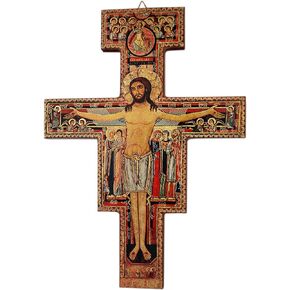 Venerare Deluxe San Damiano Crucifix | Great Catholic Gift for First Holy Communion, Confirmation, and Housewarming | Christian Home, Dorm, and Office Décor (5.75" x 4")