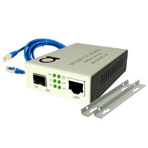 ADnet 10 Gigabit Fiber to 10G Copper UTP Ethernet Media Converter - Open SFP+ 10Gb Slot - 10G Base-T to 10G Base-R - Cat7 UTP 1m Cable in Set - 10 Gbps Gbit Fiber Optic Converter