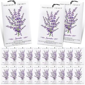 50 Pcs Lavender Scented Sachets for Drawers and Closets Long Lasting Fresh Air Freshener Home Fragrance Lavender Sachet Bags Closet Deodorizer for Closets Drawers Wardrobes Suitcase