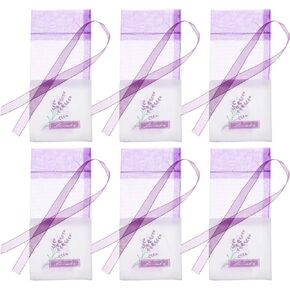 25 Pack Lavender Sachet Bags Sachet Empty Bags for Lavender Buds Rose Organza Gauze Bags (Dark Purple)