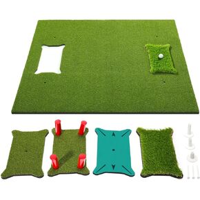 بساط الجولف: بساط ضرب ممارسة الجولف بطول 5 أقدام × 4 أقدام، بساط تقطيع جولف داخلي وخارجي لتدريب مهارات الجولف، يتضمن 5 حصائر قابلة للتبديل لمحاكاة العشب الحقيقي، هدايا للرجال/الأولاد/لاعبي الجولف in Kuwait