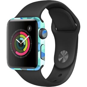 MightySkins Skin Compatible with Apple Watch Series 2 38mm - Blue Kaleidoscope | Protective, Durable, and Unique Vinyl Decal wrap Cover | Easy to Apply, Remove, and Change Styles | Made in The USA