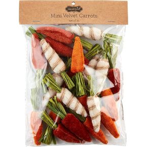 Mud Pie Mini Velvet Carrots Set, 3 1/2", Multi
