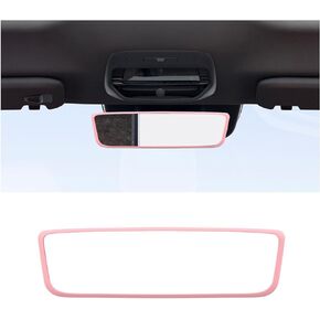 Car Rear View Mirror Protector Frame, Silicone Auto Rearview Mirror Edge Protective Cover Compatible with Model 3 Y, Car Interior Rearview Mirror Decor Accessories (Black)