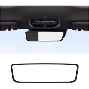 Car Rear View Mirror Protector Frame, Silicone Auto Rearview Mirror Edge Protective Cover Compatible with Model 3 Y, Car Interior Rearview Mirror Decor Accessories (Black)