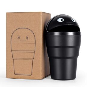 for Car Cup Holder Trash Can Small Mini Trash Can Car Office Household Trash Can (Black)